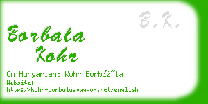 borbala kohr business card